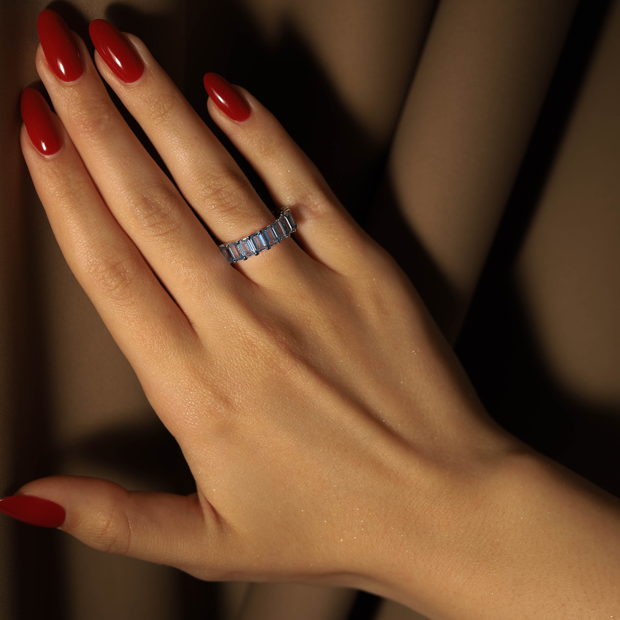 Anello Nicole Rettangolare Blu