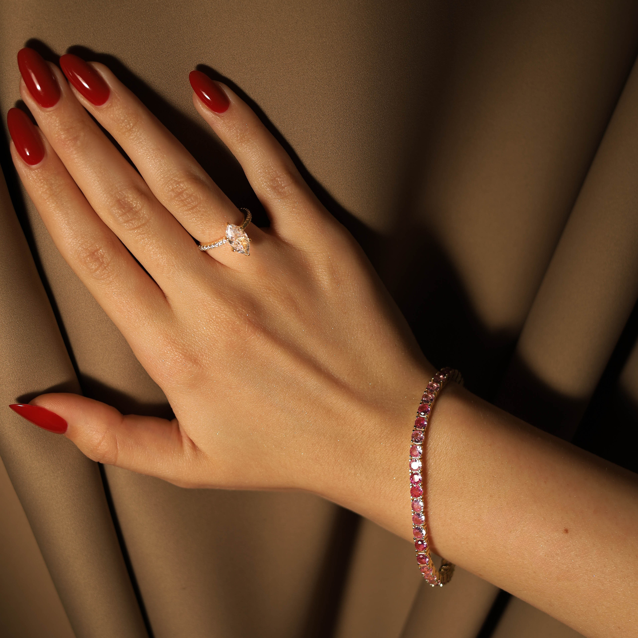 Bracelet de tennis Eterna en rose