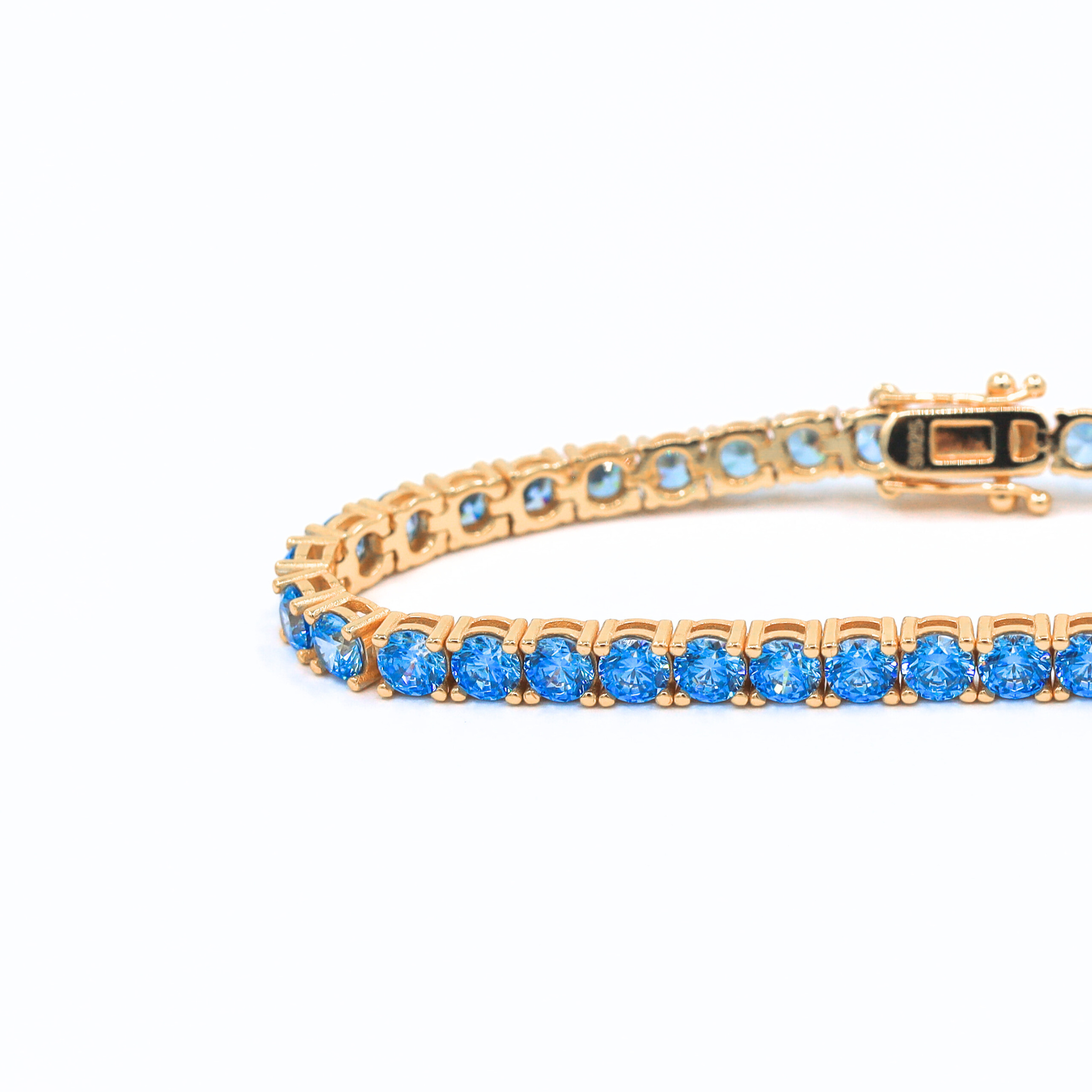 Aqua Dream Tennis Bracelet-Blue 925 silver tennis bracelet gold plated
