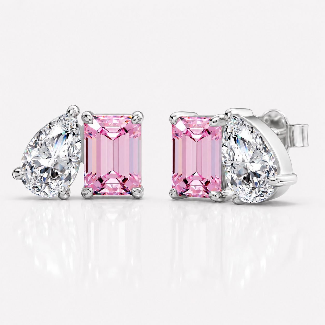 Classic Toi et Moi earrings in pink