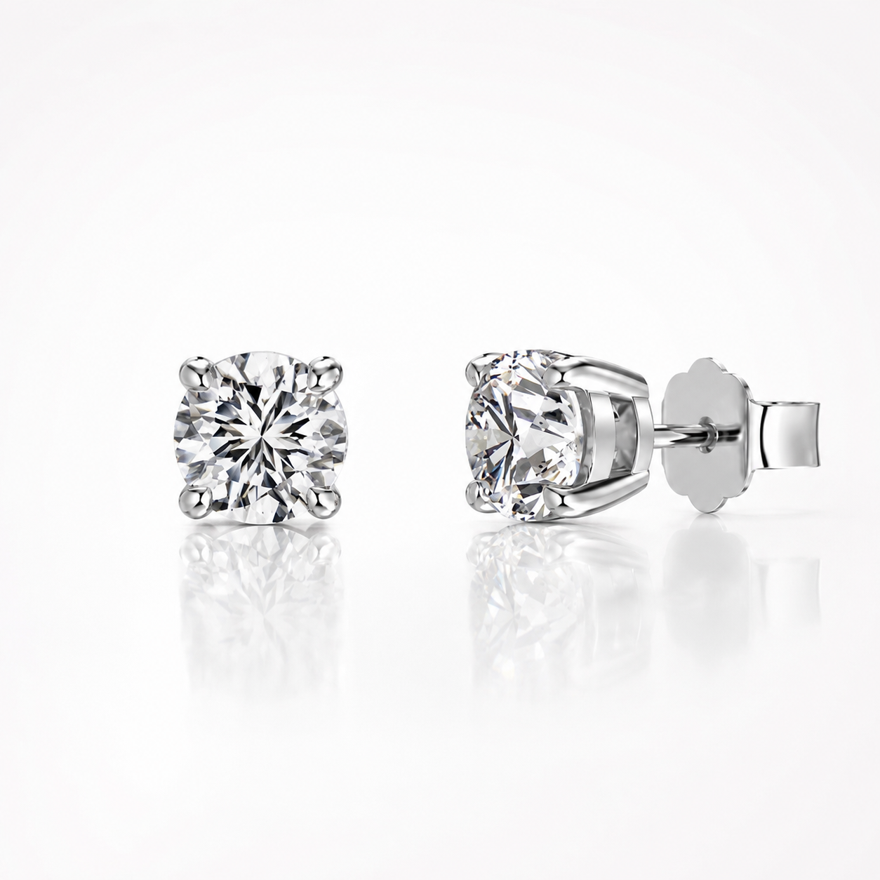 Classic round cut stud earrings