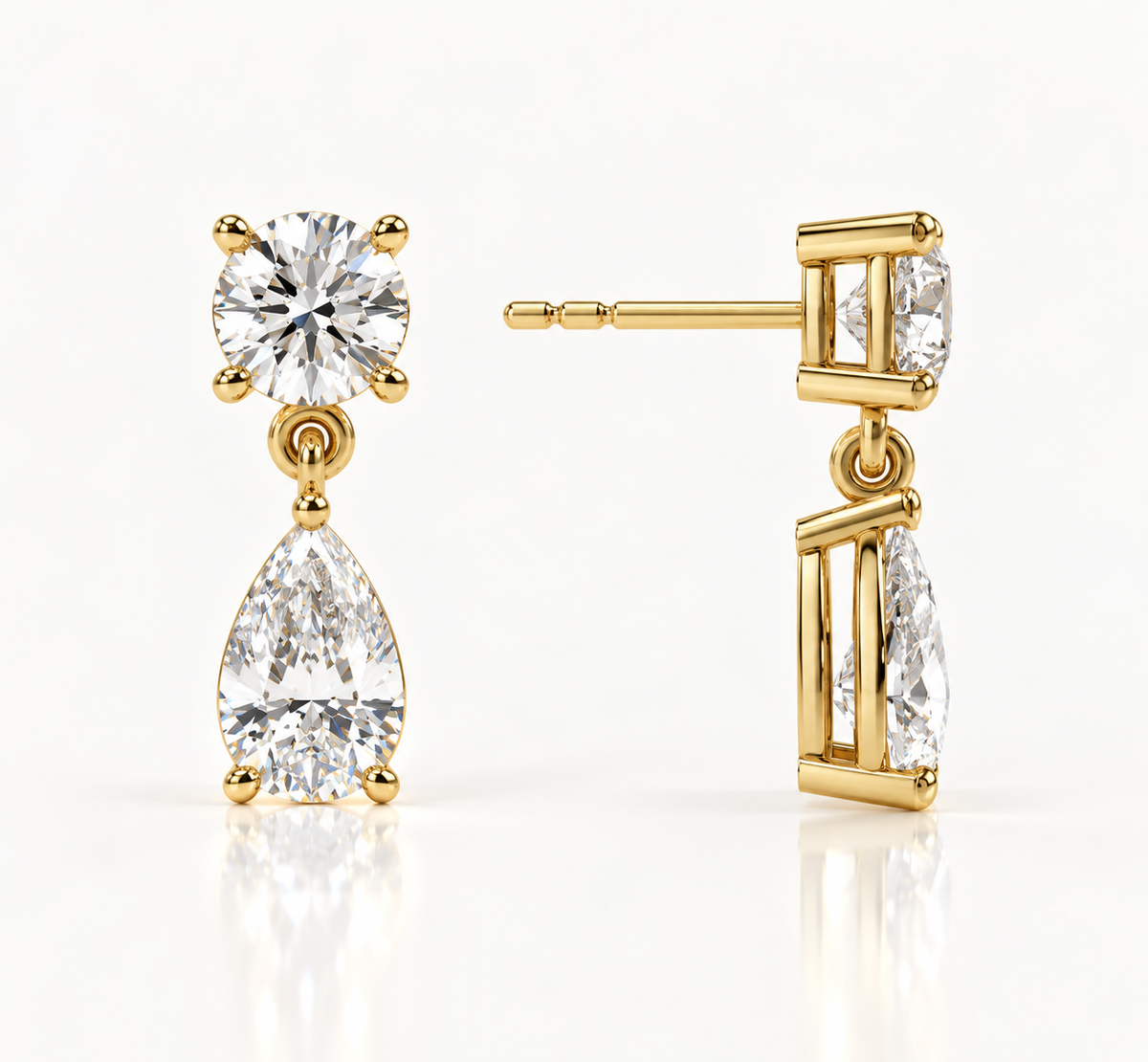 Diamond pear earrings