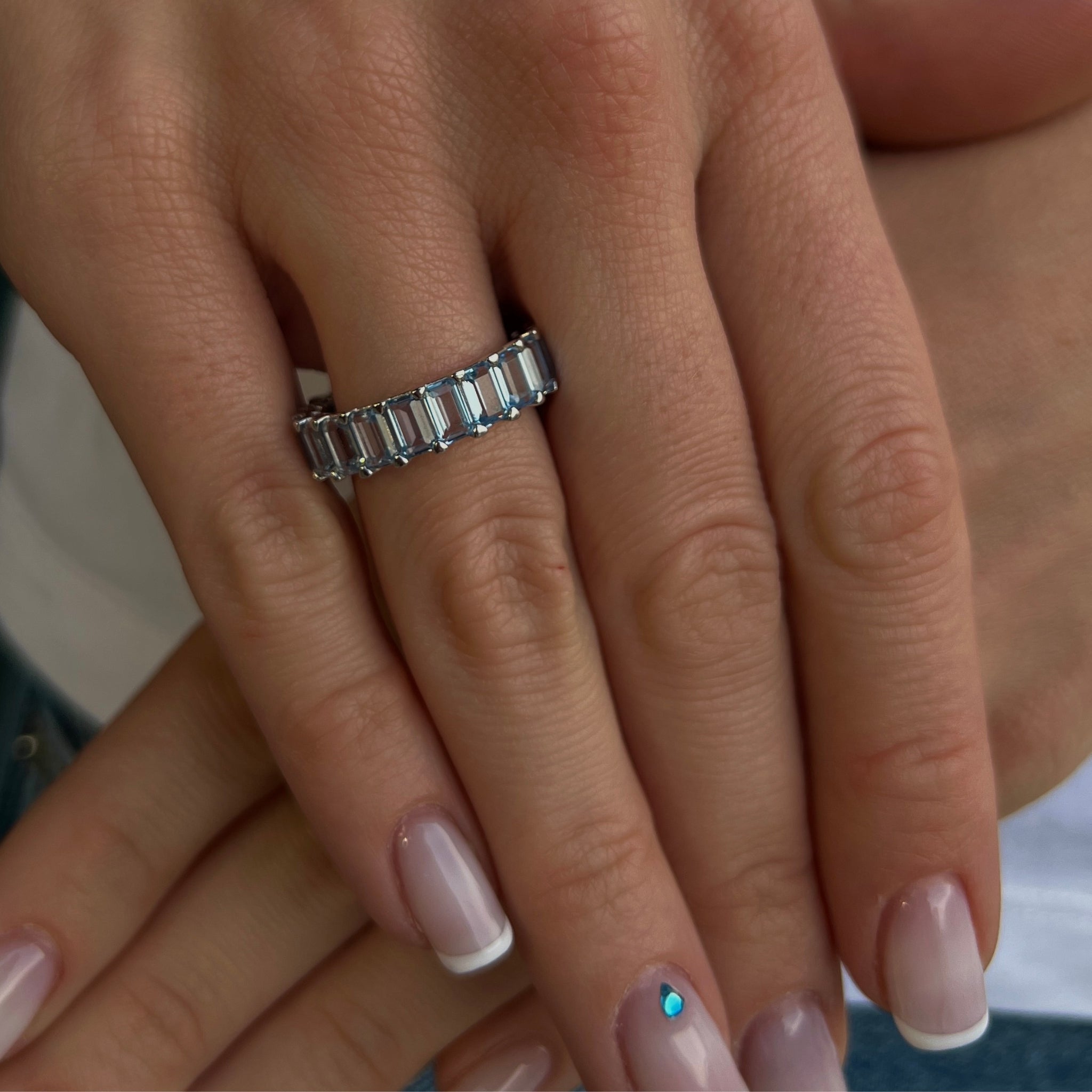 Anello Nicole Rettangolare Blu