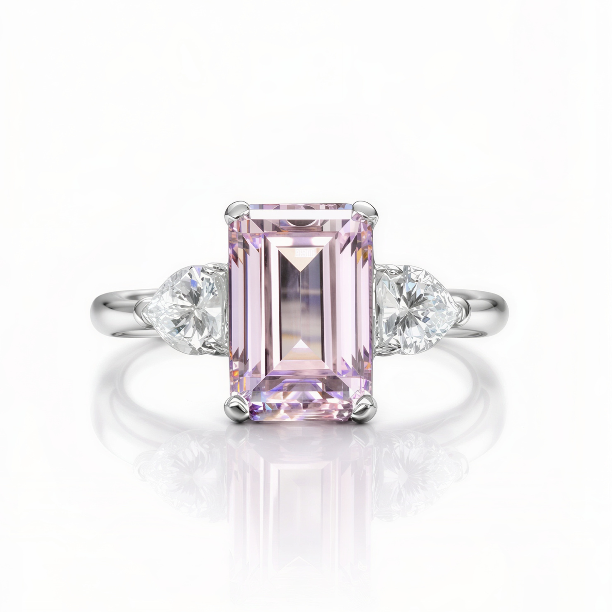 Emerald Cut Ring Alexandra in Pink