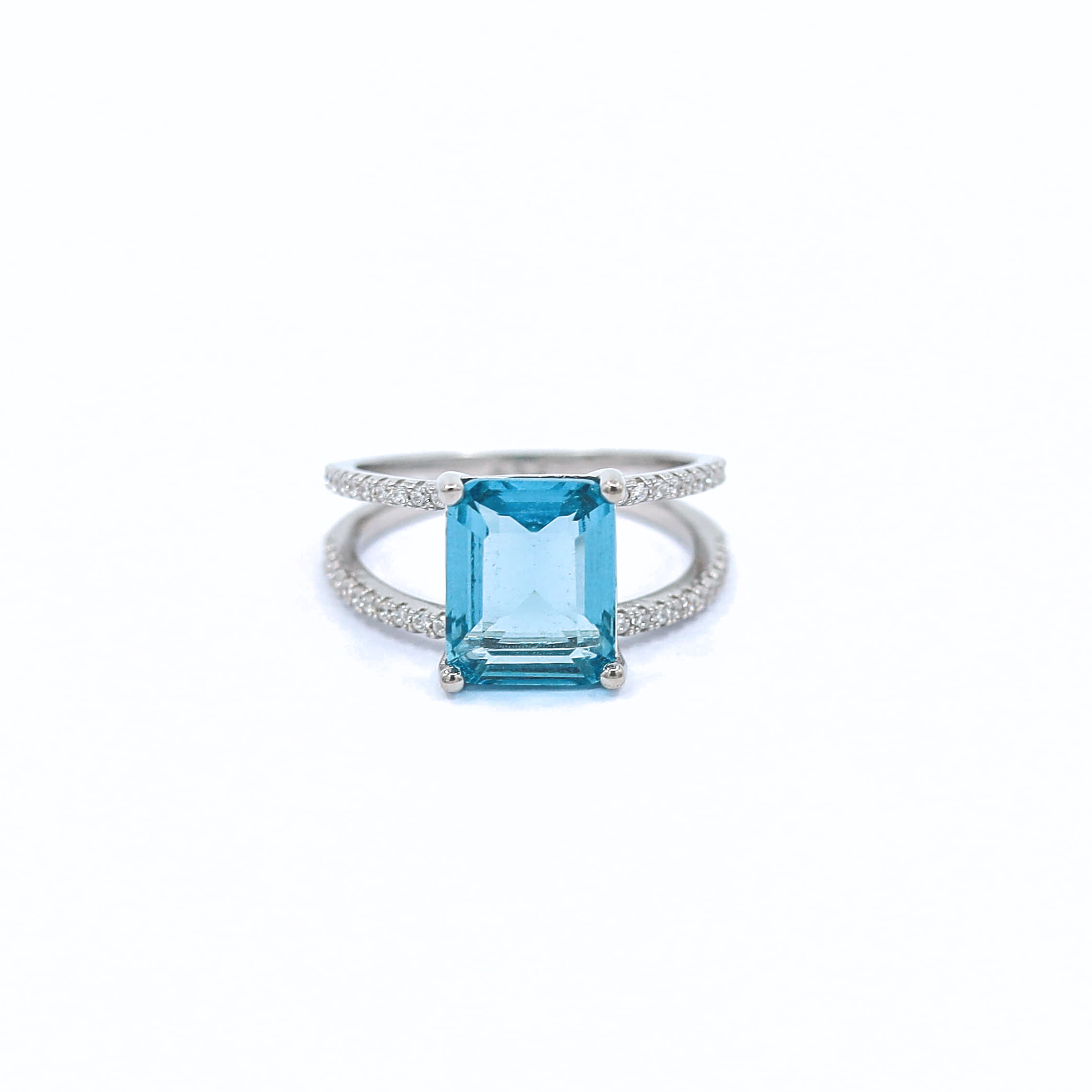 Rectangular Ring Blue Dimension