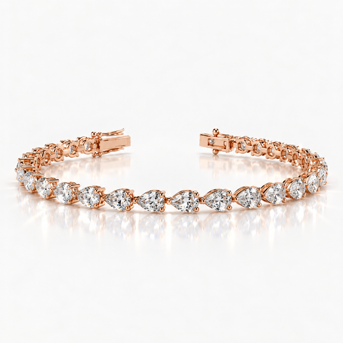 Pear shaped diamond tennis bracelet