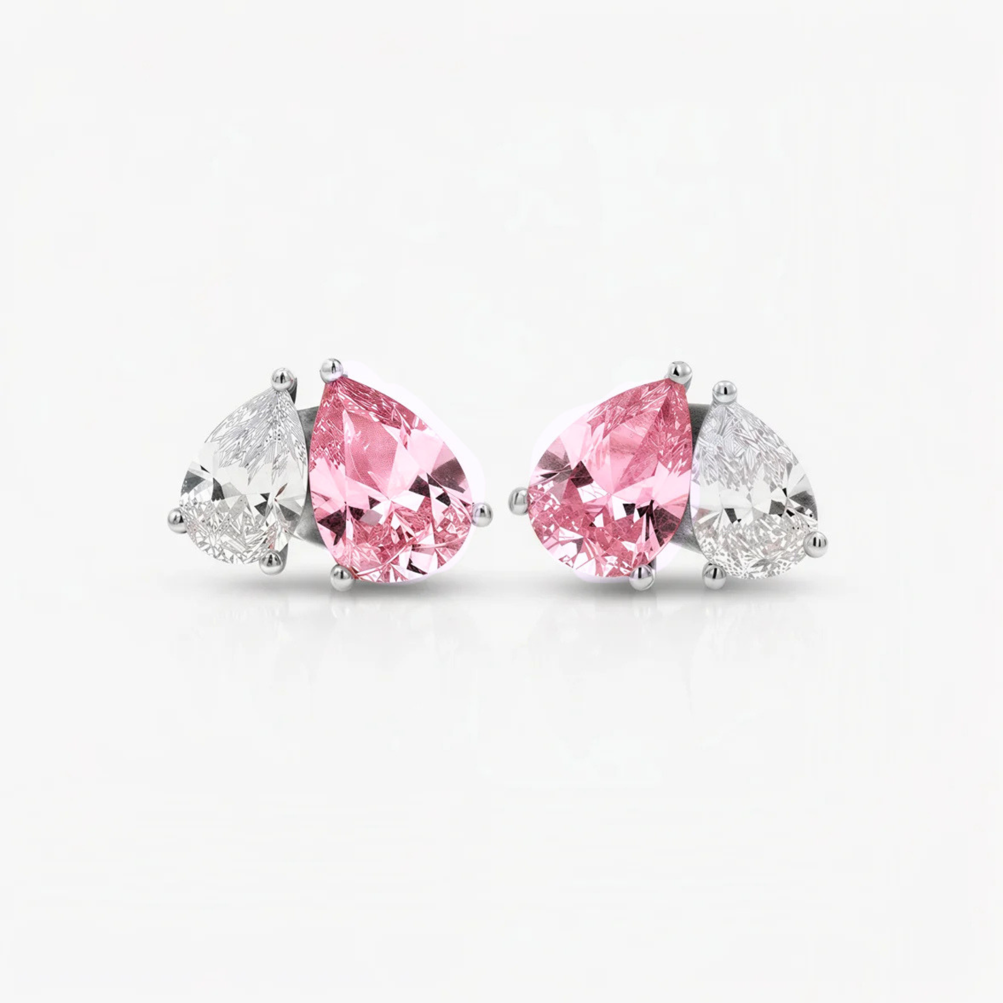 Pink and White Teardrop Cluster Earrings – Pink dream