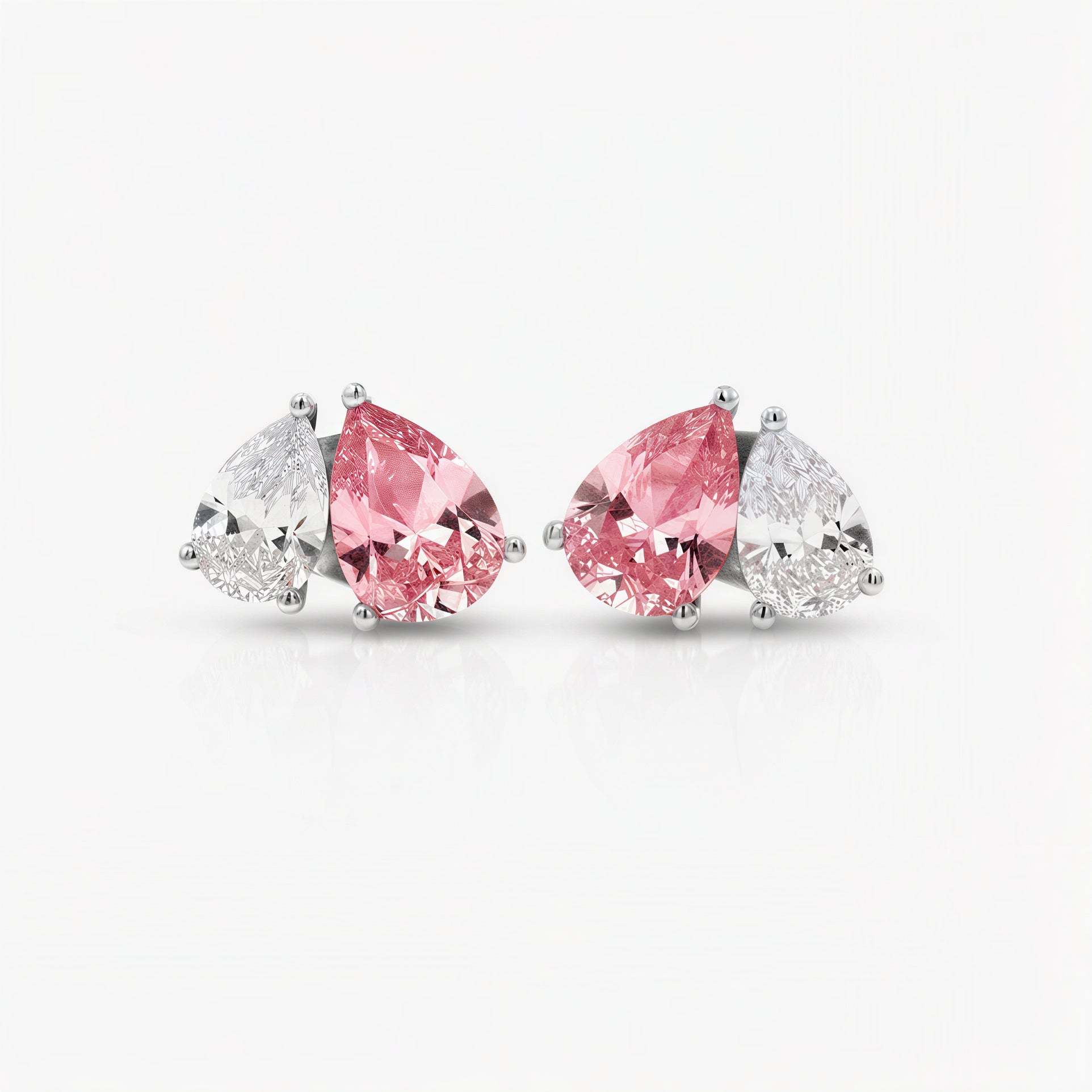 Pink and White Teardrop Cluster Earrings – Pink dream