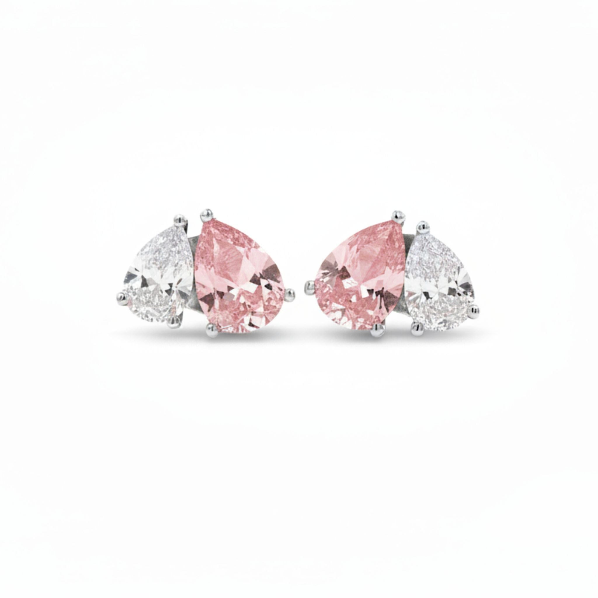 Pink and White Teardrop Cluster Earrings – Pink dream